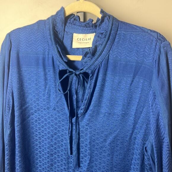 Cecilie Copenhagen Frida Dress in Blue Size Large - Picture 5 of 9